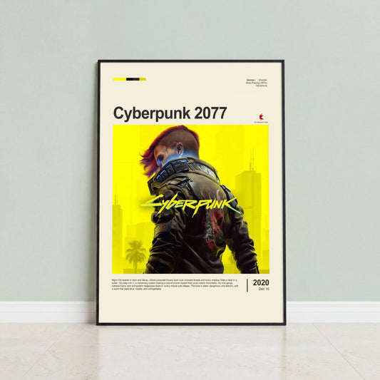 Cyberpunk 2077 gaming poster on a wall