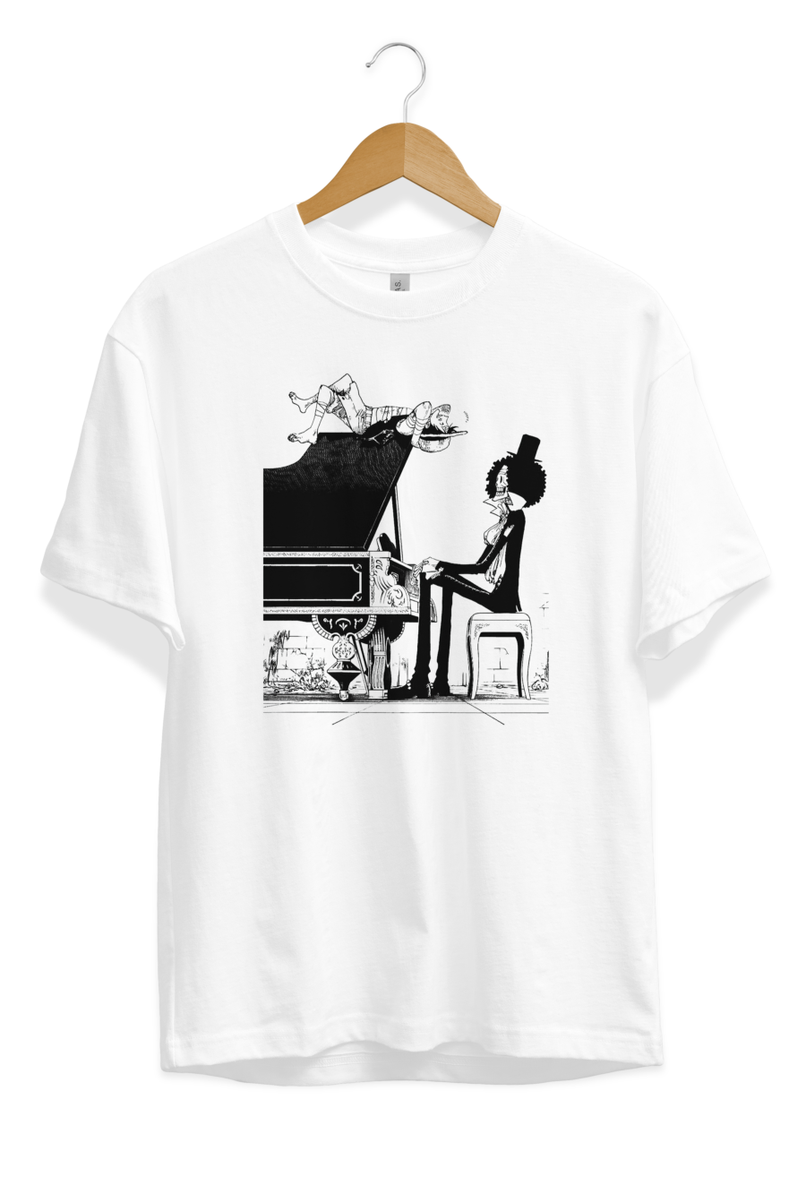 Brook and Luffy piano T-Shirt Design